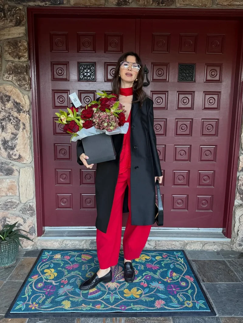 Joy Flowers Studio on Instagram — client with a red rose flower box