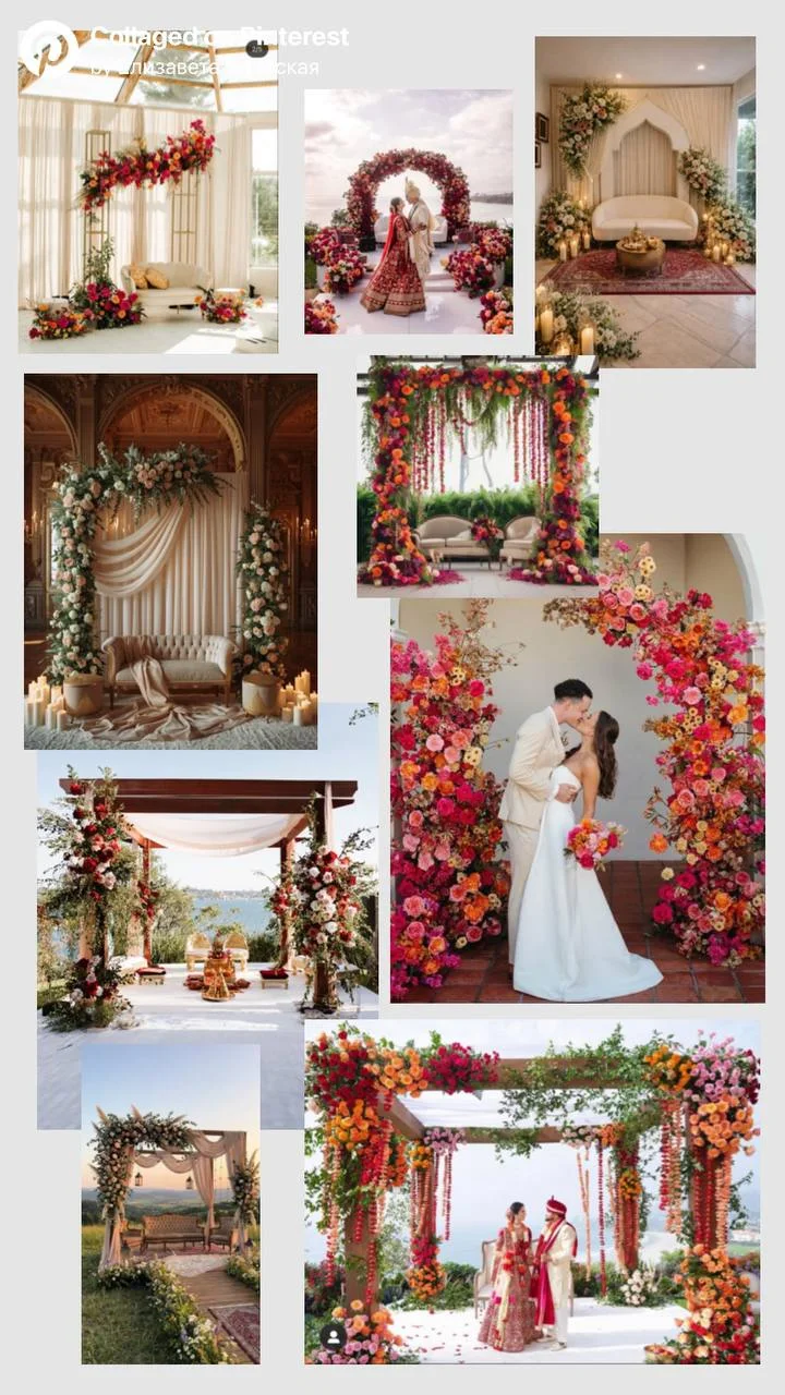 Personal event design moodboard prepared for a Joy Flowers Studio client