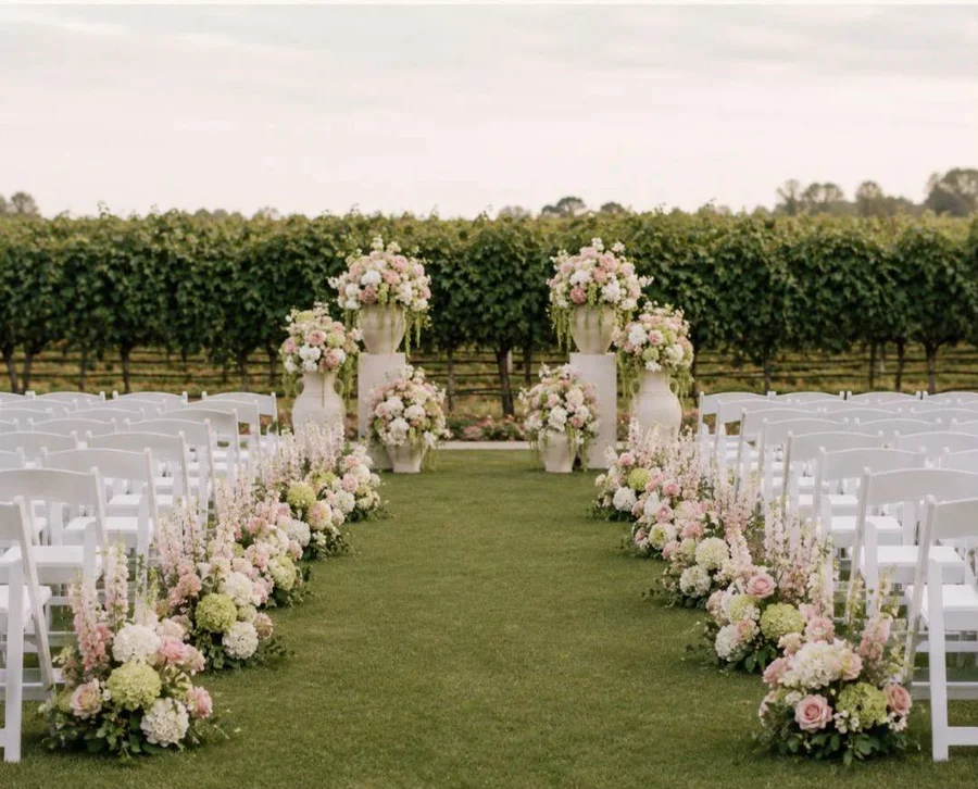 Ceremony aisle floral moodboard by Joy Flowers Studio