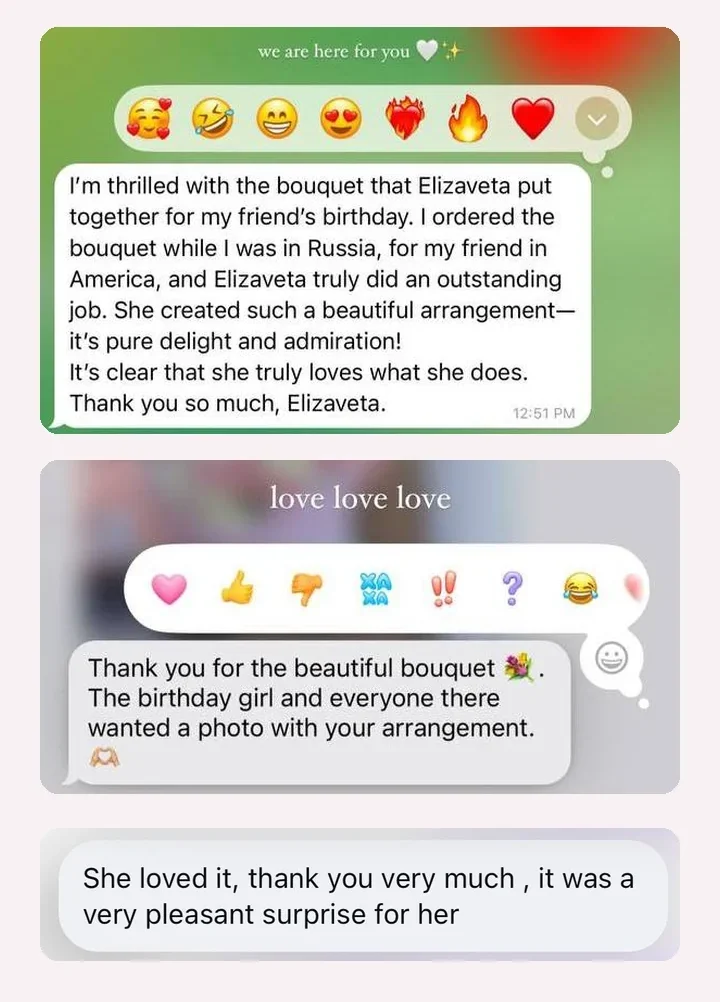 Written testimonial for Joy Flowers Studio florist services